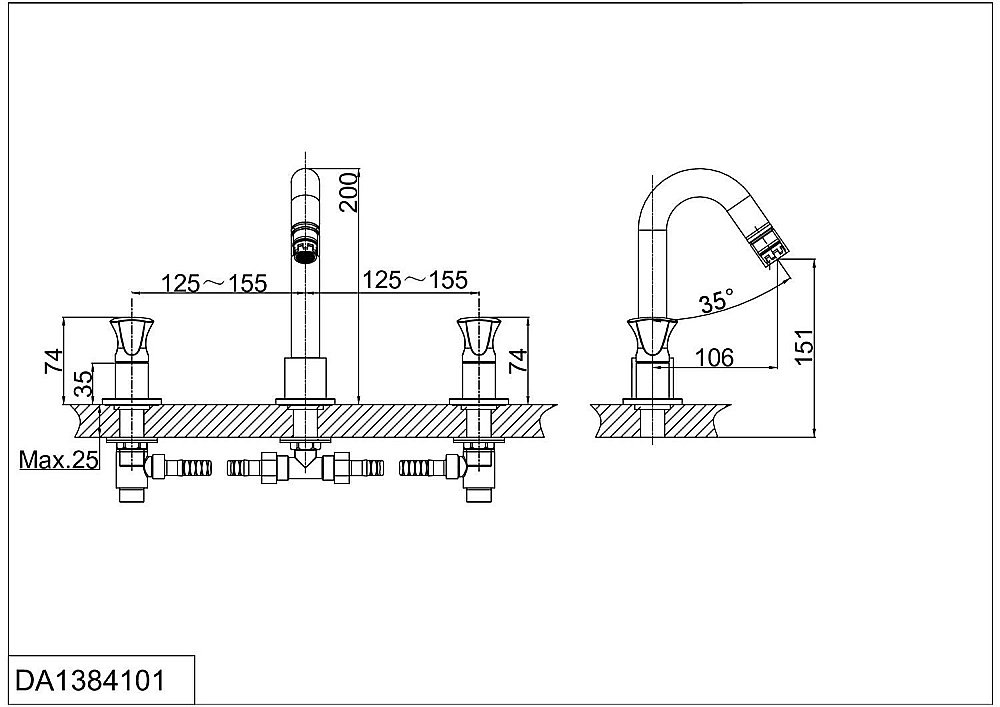 Смеситель для раковины D&K Hessen Grimm DA1384101 купить в интернет-магазине сантехники Sanbest