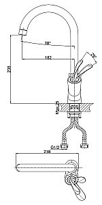 Смеситель для кухни D&K Venice Baciano DA1032459 купить в интернет-магазине сантехники Sanbest