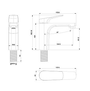 Смеситель для раковины WONZON & WOGHAND WW-A40492-BG золото брашированное купить в интернет-магазине сантехники Sanbest