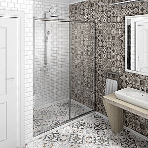 Душевая дверь Радомир 120 стекло прозрачное/профиль хром купить в интернет-магазине Sanbest