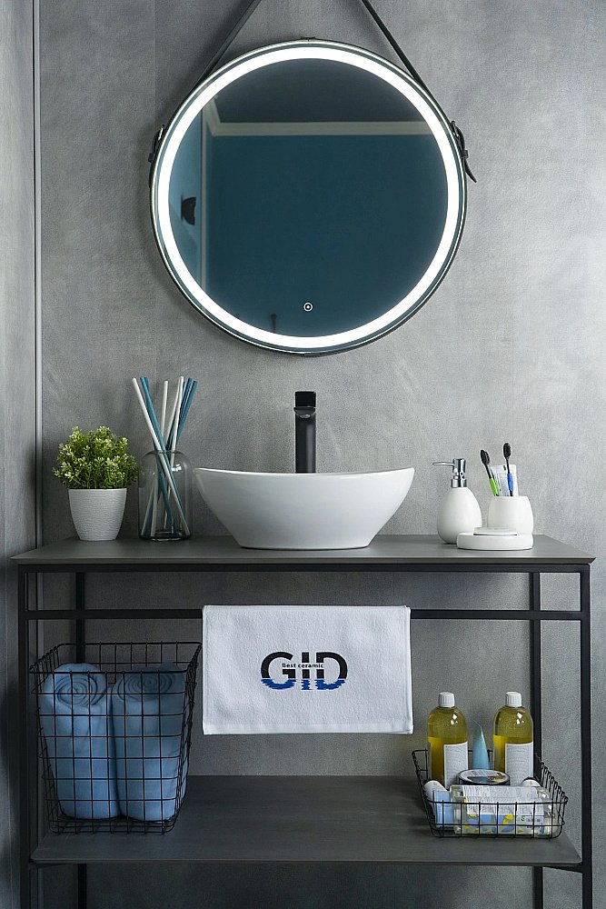 Раковина накладная Gid Lago 41 N9138 51178 белая купить в интернет-магазине Sanbest