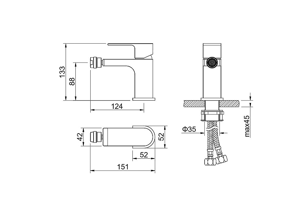 Смеситель для биде Aquatek Лира AQ1418MB черный матовый купить в интернет-магазине сантехники Sanbest