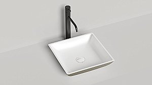 Раковина накладная Salini CALLISTA 04 1101108GRH 38 из искусственного камня S-Sense, белая глянцевая, цвет по RAL снаружи купить в интернет-магазине Sanbest