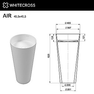 Раковина WhiteCross Air 40,5 0738.040040.203 черная маатовая/белая матовая купить в интернет-магазине Sanbest