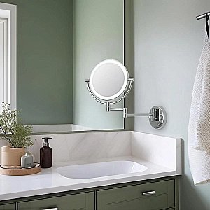 Зеркало косметические с подсветкой Aquatek AQ4912CR хром купить в интернет-магазине сантехники Sanbest