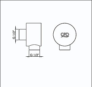 Подключение для душевого шланга GPD GGR05 купить в интернет-магазине сантехники Sanbest