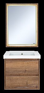 Зеркало с LED-подсветкой Misty DALLAS 60x80 Дуб Галифакс/олово в ванную от интернет-магазине сантехники Sanbest