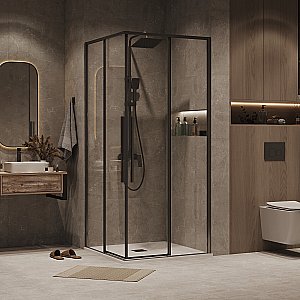 Душевой уголок Grossman Galaxy 300.K33.01.9090.42.00 90x90 стекло прозрачное/профиль графит сатин купить в интернет-магазине Sanbest