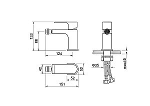 Смеситель для биде Aquatek Лира AQ1418MB черный матовый купить в интернет-магазине сантехники Sanbest