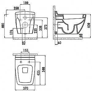 Унитаз подвесной CREAVIT BULL BL320-11CB00E белый купить в интернет-магазине Sanbest