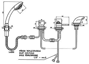 Смеситель на борт ванны RAV-Slezak DUNAJ TERMOSTAT DT270.5PZ золото купить в интернет-магазине сантехники Sanbest