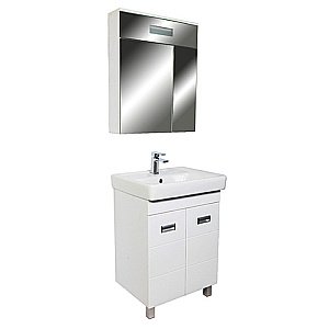 Тумба с раковиной Orange Таис Ta-60TUW+RA 60 белая для ванной в интернет-магазине Sanbest