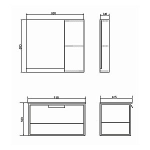 Зеркало со шкафом Comforty Бонн 00-00001951 90 дуб дымчатый в ванную от интернет-магазине сантехники Sanbest