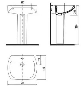 Раковина с пьедесталом Creavit Spark 60 SA060.000N0 белая с декором купить в интернет-магазине Sanbest