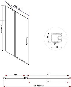 Душевая дверь без пристенного профиля Vincea Orta VDP-1O120CL 120 стекло прозрачное/профиль хром купить в интернет-магазине Sanbest
