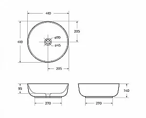 Раковина накладная Belbagno 41 BB1315 белая купить в интернет-магазине Sanbest