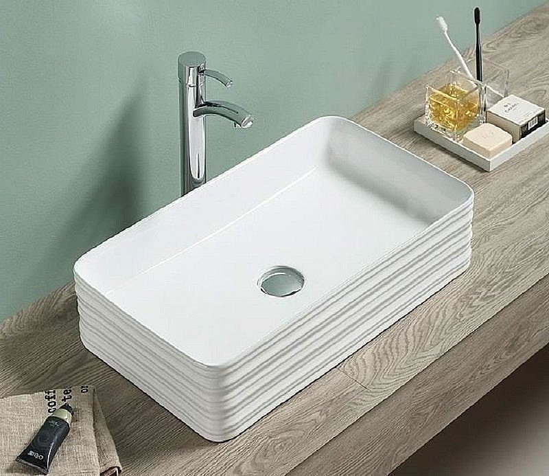 Раковина накладная Ceramalux N 67 W1531 белая купить в интернет-магазине Sanbest