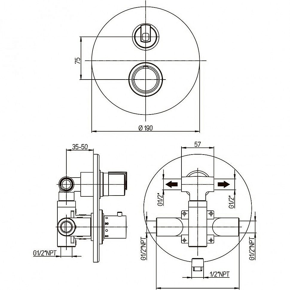 Смеситель для душа PAINI Arena 92CR691TH хром купить в интернет-магазине сантехники Sanbest