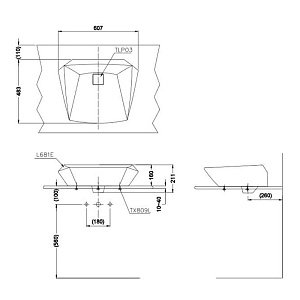 Раковина Toto Jewelhex Washbasin LW681B#W 60 купить в интернет-магазине Sanbest