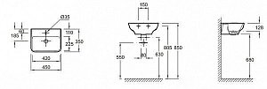 Раковина Jacob Delafon STRUKTURA 45 EGH111-00 белая купить в интернет-магазине Sanbest