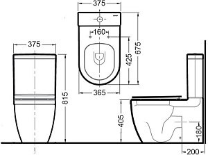 Унитаз-компакт Bravat GINA CX01008UW безободковый, с бачком, с крышкой микролифт купить в интернет-магазине Sanbest