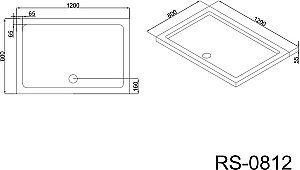 Душевой поддон Black&White Stellar Wind RS-0812 1200x800 купить в интернет-магазине Sanbest