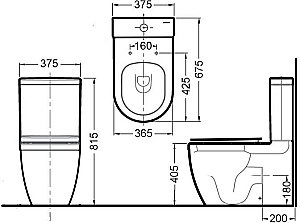 Унитаз-компакт Bravat GINA CX01008UW безободковый, с бачком, с крышкой микролифт купить в интернет-магазине Sanbest