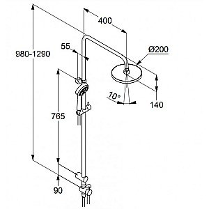 Душевая система Kludi Logo 6809105-00 хром купить в интернет-магазине сантехники Sanbest