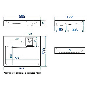 Раковина Azario Sharp New 60 CS00105718 белая купить в интернет-магазине Sanbest
