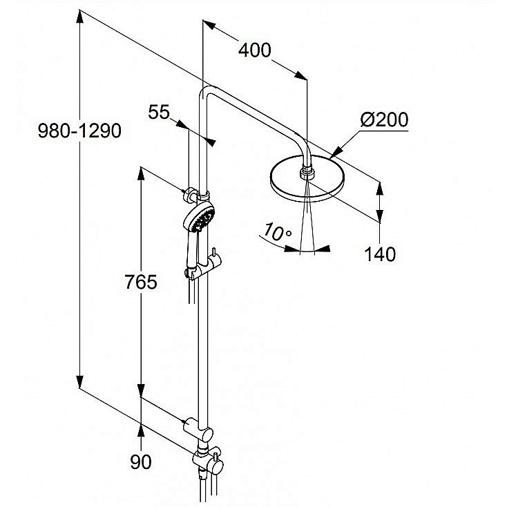 Душевая система Kludi Logo 6809105-00 хром купить в интернет-магазине сантехники Sanbest