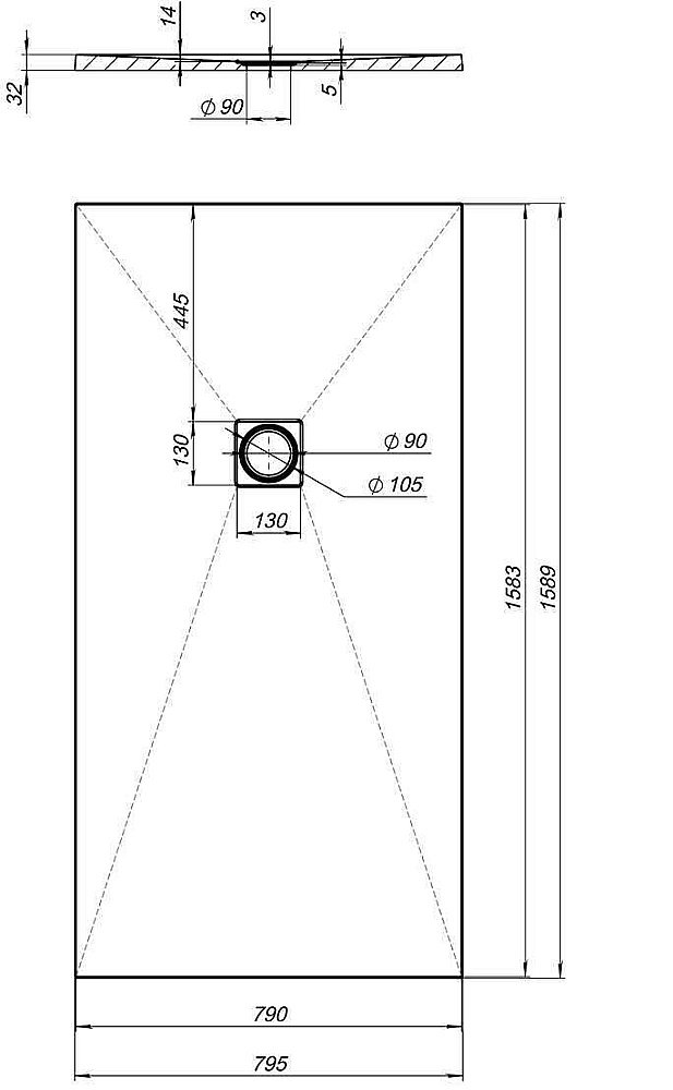 Душевой поддон Aquanet Pleasure 160х80 черный купить в интернет-магазине Sanbest