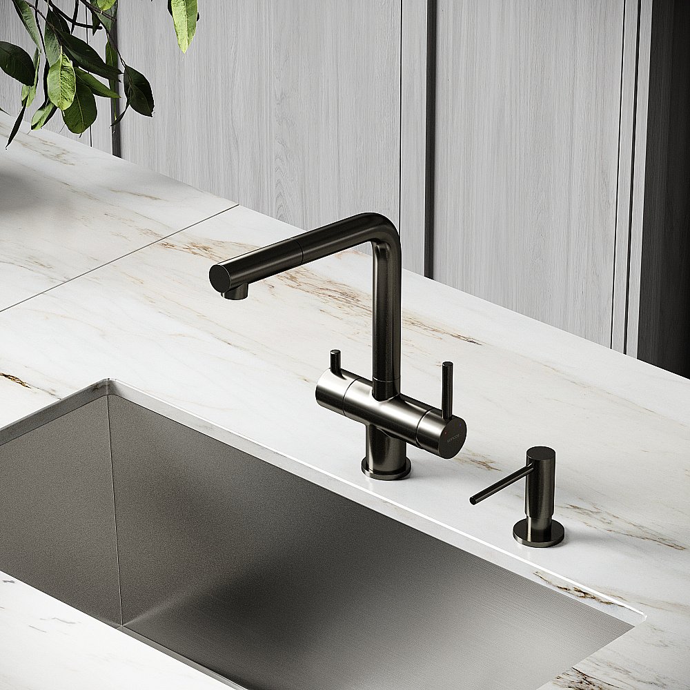 Смеситель для кухни Sancos Spin SC4015GG вороненая сталь купить в интернет-магазине сантехники Sanbest