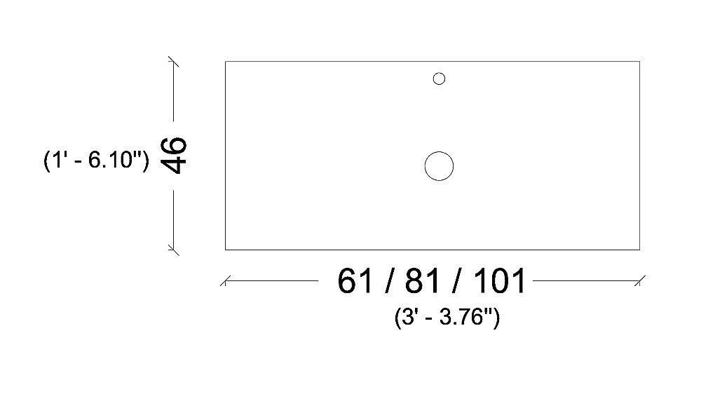 Столешница Armadi Art Vallessi 840-060-W 60 белая для ванной в интернет-магазине сантехники Sanbest