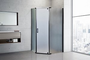 Душевой уголок Royal Bath TR RB1285TR-C-BL 85х120 матовое стекло/профиль черный купить в интернет-магазине Sanbest