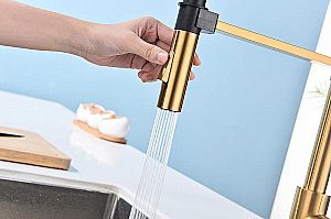 Смеситель для кухни Paulmark Halt Ha214021-BG матовое золото купить в интернет-магазине сантехники Sanbest