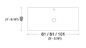 Столешница Armadi Art Vallessi 840-060-W 60 белая для ванной в интернет-магазине сантехники Sanbest