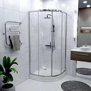 Душевой уголок Радомир Смарт 1-03-2-0-0-3320 90х90 профиль хром/стекло прозрачное купить в интернет-магазине Sanbest