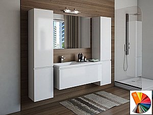 Тумба с раковиной Эстет Dallas Luxe 130 подвесная 1 длинный ящик/любой цвет тумбы и раковины под заказ для ванной в интернет-магазине Sanbest