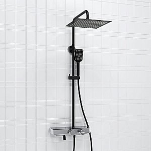 Душевая система WasserKraft Abens 2000 SET2704 Thermo черный Soft-touch/хром купить в интернет-магазине сантехники Sanbest