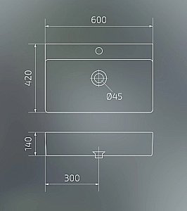Раковина накладная Gid Geometrico 60 N9256 51172 белая купить в интернет-магазине Sanbest