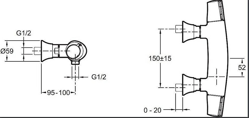 Смеситель для душа Jacob Delafon SYMBOL E71683-CP купить в интернет-магазине сантехники Sanbest