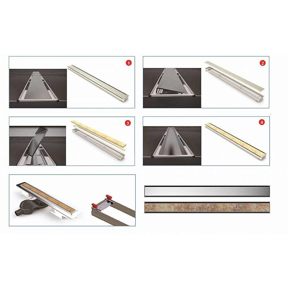 Душевой лоток BERGES B1 Keramik 094119 бронза купить в интернет-магазине Sanbest