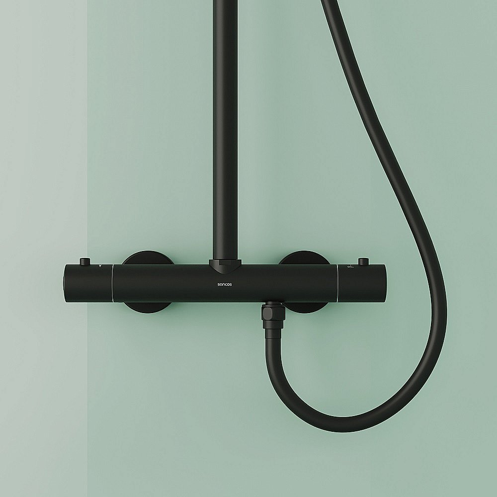 Душевая система Sancos Game SC3002MB черная матовая купить в интернет-магазине сантехники Sanbest