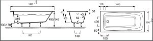 Ванна Jacob Delafon PATIO E6810RU-00 150x70 купить в интернет-магазине Sanbest