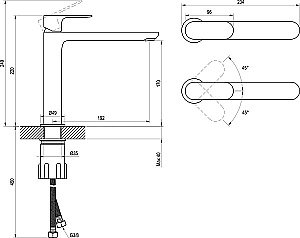 Смеситель для раковины Ravak Eleganta X070385 белый вильвет купить в интернет-магазине сантехники Sanbest