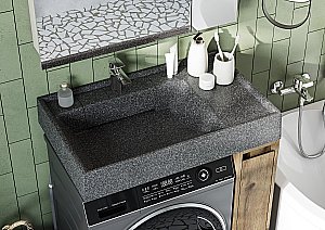 Раковина на стиральную машину Акватон Рейн 80 1A72113KRW210 графит купить в интернет-магазине Sanbest