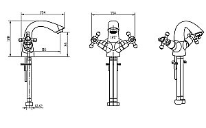 Смеситель для раковины Boheme Cristal 271-CRST купить в интернет-магазине сантехники Sanbest