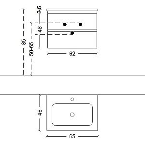 Тумба с раковиной Armadi Art Capolda 65 белая с белой ручкой для ванной в интернет-магазине Sanbest