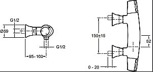 Смеситель для душа Jacob Delafon SYMBOL E71683-CP купить в интернет-магазине сантехники Sanbest