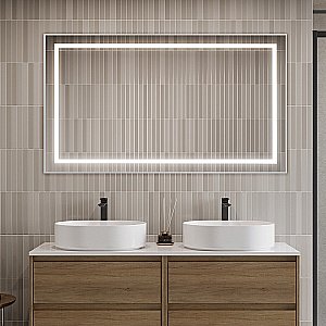 Зеркало BelBagno Kraft SPC-KRAFT-1400-800-SENS-AL сатин в ванную от интернет-магазине сантехники Sanbest